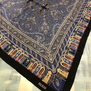 Vintage BILL BLASS Silk Paisley Scarf 30x31